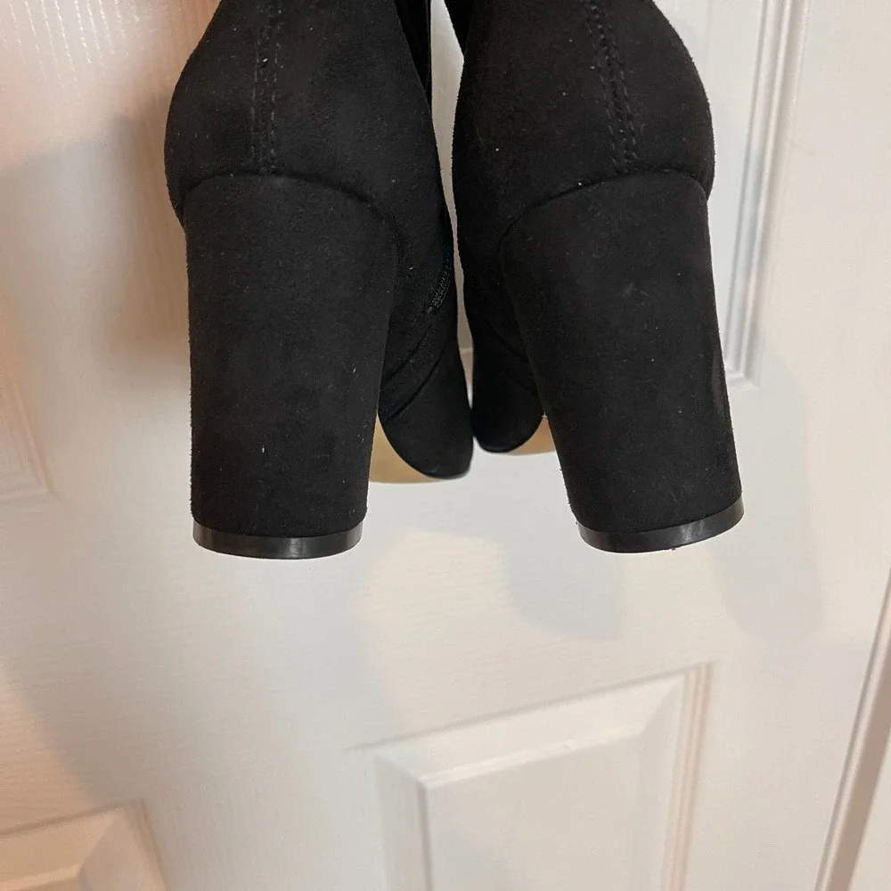 Marc Fisher LTD Over the Knee Boots Lace Up Solid Black Women's Size 5.5M